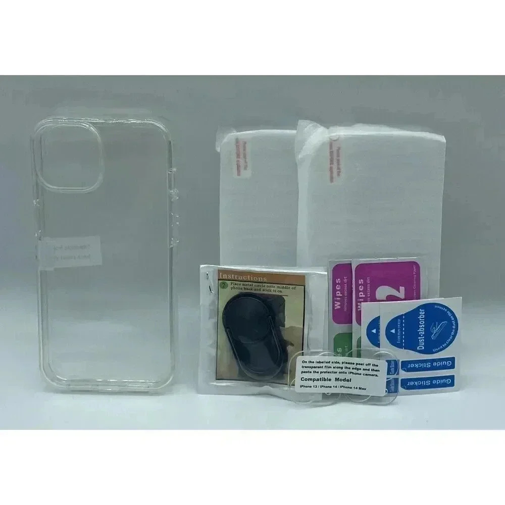 360° Case for iPhone 13/14  6.1” 2 Screen‎ & Lens Protectors Stick On Kickstand